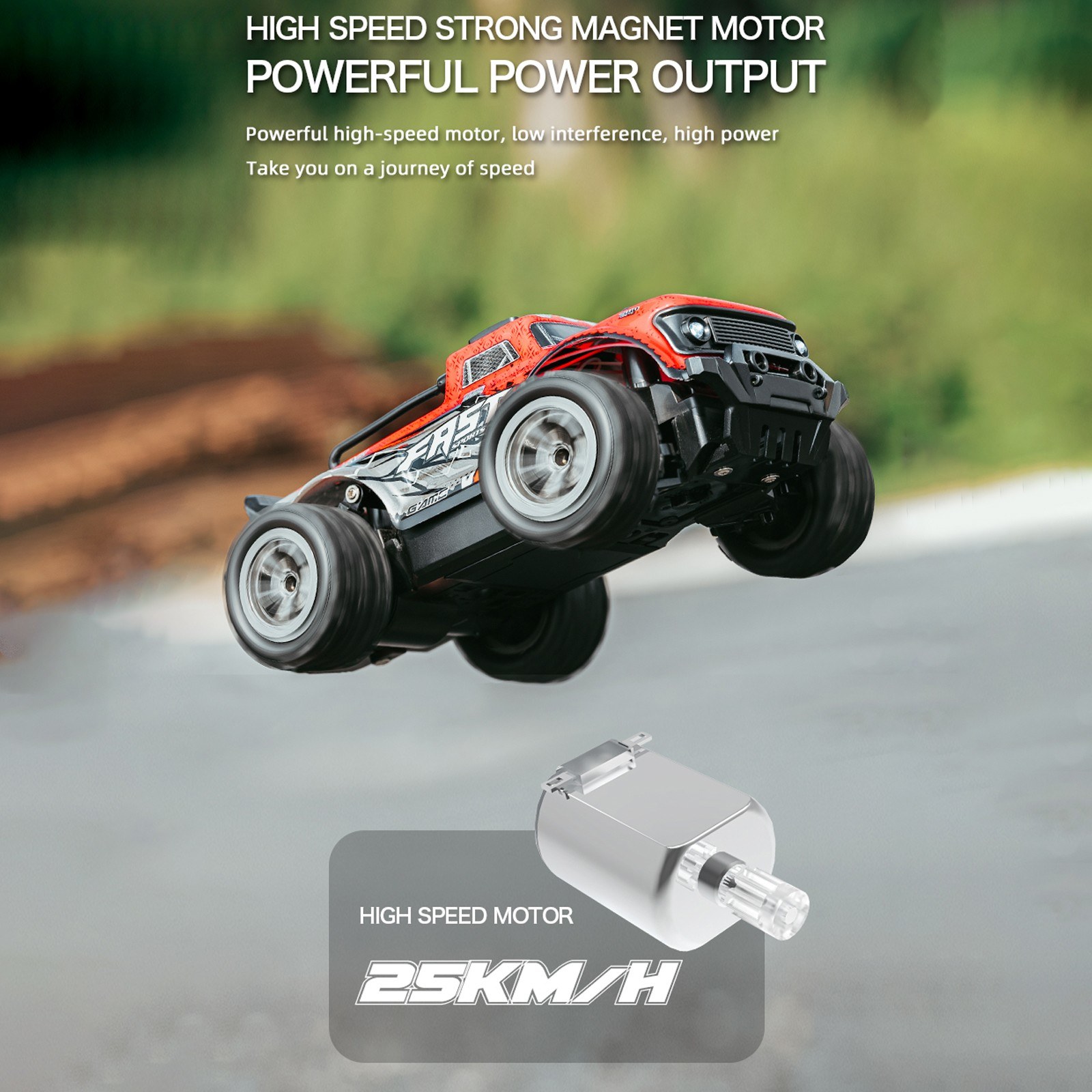 2.4GHz Remote Control Short Truck 25KM/H Off Road Car with LED Light