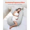 thumbnail image 2 of C-Shaped Pregnancy Pillow Full Body Maternity Support Pillow with Removable Cover, Ultra-Soft Jersey Cotton and Polyester Filling, Ergonomic Design for Sleeping, Nursing, and Relaxing, 2 of 11