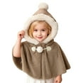 thumbnail image 6 of Krdevn Girls Fleece Cape Poncho Warm Thick Lined for Baby Toddler Winter Outerwear Cozy Hooded Jacket,2-3 Years, 6 of 6