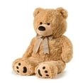thumbnail image 5 of JOON Big Teddy Bear - Fluffy Faux Fur, Ribbon & Bow Signature Footprints- Huggable & Lovable Joy - Ideal Gift for Baby Showers, Loved Ones – Perfect Big Cuddly Plush Toy Companion, 28 Inches, Tan, 5 of 7