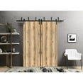 thumbnail image 2 of Sliding Closet Barn Bypass Doors 64 x 84 inches | Planum 0017 Oak with Frosted Glass | Sturdy 6.6ft Rails Hardware Set | Wood Solid Bedroom Wardrobe Doors, 2 of 5