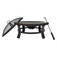 thumbnail image 2 of Astella  Black Powder Coated Steel 30-inch Round Wood-burning Fire Pit, 2 of 5