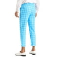 thumbnail image 3 of INSPIRE CHIC Plaid Golf Pants for Men's Stretch Pleated Front Formal Checked Dress Pants 30 Blue, 3 of 5