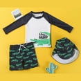 thumbnail image 2 of Splozh Toddler Boy Swimsuit Kids Swimsuit Childrens Swimsuit Long Sleeve and Shorts Cute Cartoon Swimsuit Clothing Set with Hat Black,10-11 Years, 2 of 4