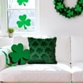 thumbnail image 3 of 2026 New St Patricks Day Pillow Covers 18x18 Set of 2 – Green Shamrock 3D Plush Textured Throw Pillow Covers for Sofa Couch & Living Room – Irish Holiday & St Patricks Day Decorations for Home, 3 of 8