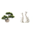 thumbnail image 1 of Esculturas Artificiales De Gatos Bonsái, Estatuas De Animales Con Vegetación, Planta Artificial, Regalo De Boda, Centros De Mesa Coleccionables, Decoración Para Comedor O Repisa., 1 of 8