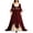 Wine, variant on Smsaxvxz Halloween Costumes for Women Fashion Renaissance Dresses Women Off Shoulder Bell Sleeve Peasant Pirate Dress Wine 3XL