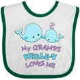 thumbnail image 3 of Inktastic My Gramps Whale-y Loves Me Boys or Girls Baby Bib, 3 of 4