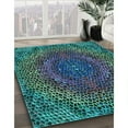 thumbnail image 2 of Ahgly Company Indoor Square Patterned Deep-Sea Blue Area Rugs, 6' Square, 2 of 6