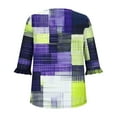 thumbnail image 3 of JTZGDY Cute Floral Tops for Women Dressy Casual Ruffled Half Sleeve Ruched Pleated Crew Neck Graphic T-Shirts Loose Fit Tshirt Tunic Blouse Purple#01 XXXL, 3 of 8