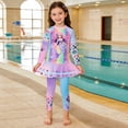 thumbnail image 2 of lnmuld Kids Youth Girls 2 Piece Swimwear Set - Cute Cartoon Print Sun Bathing Outfit Color:Purple4,Size:8-9 Years, 2 of 3