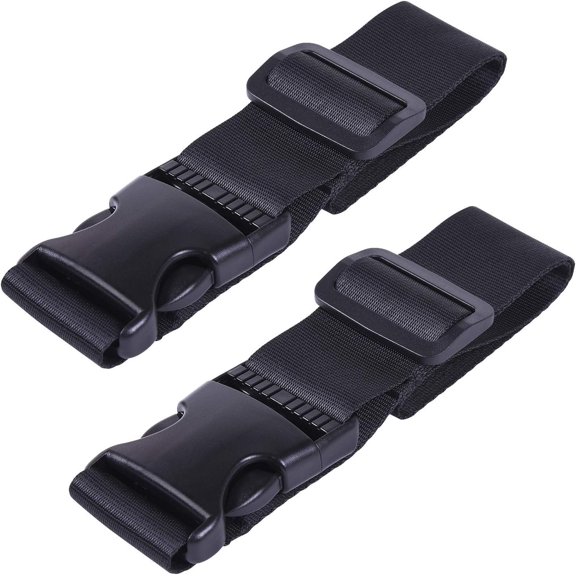 2 count Add a Bag Luggage Strap, Heavy Duty Adjustable Suitcase Belt Travel Attachment Travel Accessories for Connecting Your Luggage Together - Black
