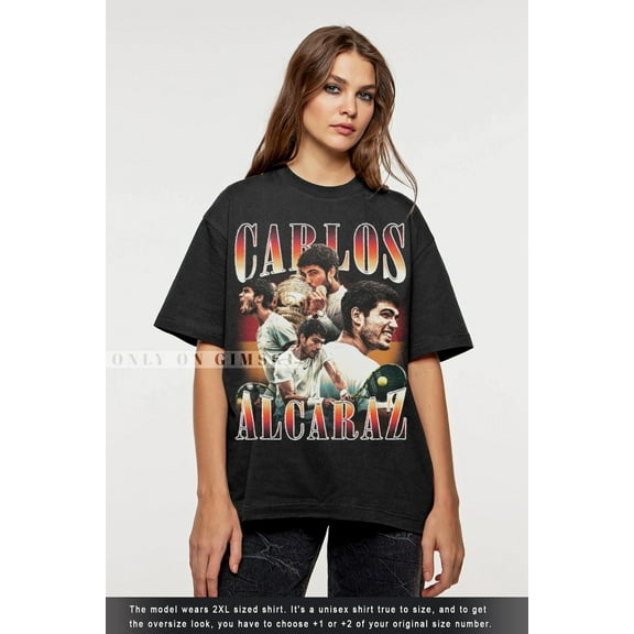 Carlos Alcaraz Shirt Vintage Bootleg Graphic Tee, Gift For Women and Man Unisex T-Shirt