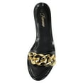 thumbnail image 2 of Forever Shoe Women Jelly Flip-Flops Sandals Open Toe Slides Gold Buckle Jelly-82 Black 5.5, 2 of 2