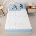 thumbnail image 4 of Homewish Brown Leopard Print A Kid Zipper Twin Comforter Sets with Fitted Sheet and 2 Pillowcases, Blue Princess Bowknot Zipper Bedding Set, Reversible, 4 Pieces, 4 of 6