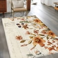 thumbnail image 2 of Vintage Floral Area Rugs 2.7'x5', Washable Small Throw Rugs for Kitchen Bedroom, Spring Flowers Eucalyptus Leaves Indoor Outdoor Rug Non-Slip Low Pile Carpet Runner Reversible Floor Mats, 2 of 8