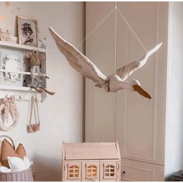 Cisne blanco colgante Muñeco cisne Mosquitera infantil Accesorios Decoración habitación infantil