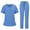 Dark Blue-A#60706VV, variant on Women's Jogger Scrub Set 2 Piece Nurse Uniform Jogger Suit Stretch Top & Pants Solid Color Nurses Working Uniforms with Pocket Dark Purple XL
