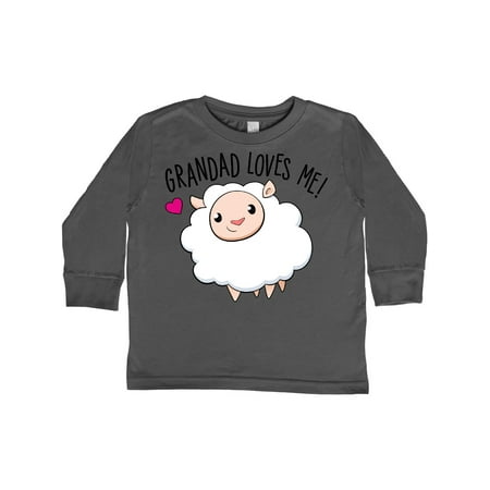 

Inktastic Grandad Loves Me- cute sheep Gift Toddler Boy or Toddler Girl Long Sleeve T-Shirt