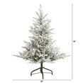 thumbnail image 3 of Nearly Natural 4' Green Fraser Fir Flocked Artificial Christmas Tree Prelit 300 Warm White Lights, 3 of 7
