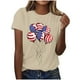 thumbnail image 1 of Tops de Ajuste Suelto para las Mujeres Sudadera Casual Impresa Manga Corta Cuello Redondo Superior, Poliéster, 1 of 4