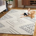 thumbnail image 3 of SAFAVIEH Casablanca Jannine Geometric Shag Area Rug, Ivory/Grey, 7' x 7' Square, 3 of 10