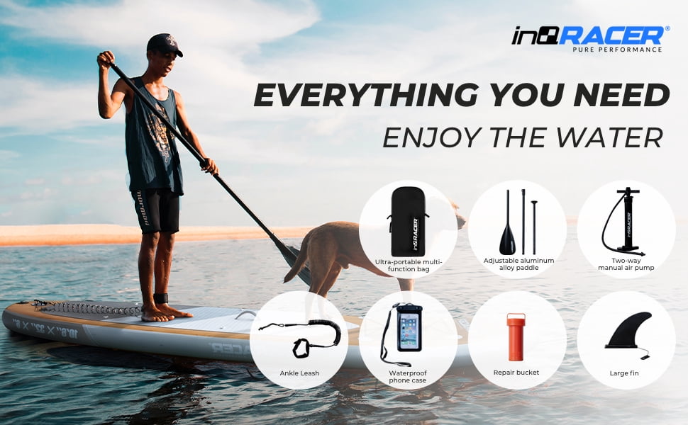 11'/10'6" Inflatable Stand Up Paddle Board with Free Premium SUP Accessories & Backpack