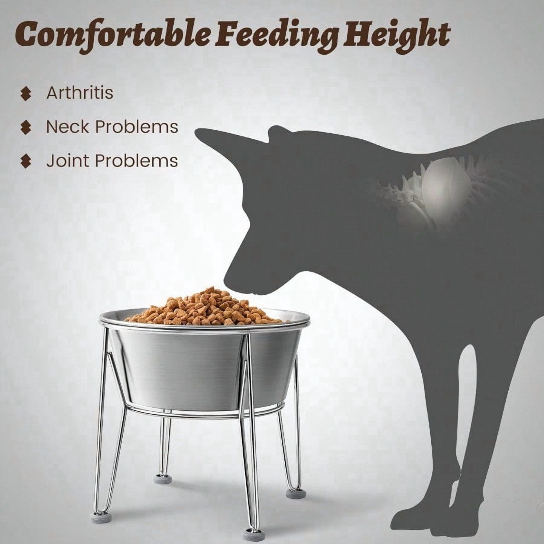 Elevated Dog Bowls For Large Medium Dogs Stainless Steel 64oz 8 Cup Raised Feeder With NonSlip Base Dual Food Water Bowls 2Pack