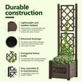 thumbnail image 4 of vidaXL Garden Raised Bed with Trellis, Planter with Drainage Hole, Mocha, 16.9"x16.9"x55.9", PP, 4 of 7