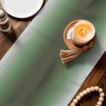 thumbnail image 3 of Ombre Sage Green Gray Table Runner 90 Inches Long,Solid Color Gradient Minimalist Modern Kitchen Dining Burlap Linen Tablerunner for Small/Round/Square/Wedding/Coffee/Dining Table Party 13 x 90, 3 of 9