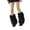 Black, variant on Women Aesthetic Fuzzy Leg Warmer Boot Cuffs Toppers Japanese Elegant Color Plush Leg Covers Sleeves Footless Socks