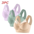 thumbnail image 2 of Tqyyweavej Women's 3 Pack Sports Bras Sheer Full Coverage Side Smoothing Wireless Bras Lightly Lined Breathable Everyday Bras L-6XL, 2 of 9