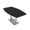 Black Cypress w/Silver Base no Electric, variant on 3X5 Boat Shaped Conference Table With Metal Base And Electrical Module