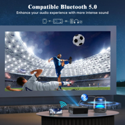 Projector with WiFi and Bluetooth, 2024 Upgrade Outdoor & Camping Projector, Mini Movie Projector Supports 1080P, Wireless & Wired Portable Projector for Home Entertainment & Camping Nights