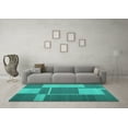 thumbnail image 3 of Ahgly Company Machine Washable Indoor Rectangle Abstract Turquoise Blue Contemporary Area Rugs, 2' x 3', 3 of 4