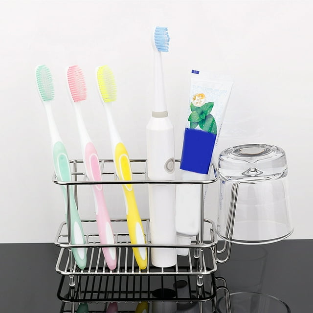 Toothbrush Holder Hanging Shelf Lightweight Storage Hooks Anti-skidding Organizer for Waterproof Toothpaste Stand for Garage Kitchen