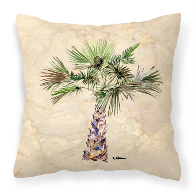 "Almohada decorativa de tela de palmera de los tesoros de Caroline 8480PW1414, 14Hx14W, multicolor" Caroline's Treasures 8480PW1414