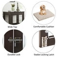 thumbnail image 6 of unipaws Furniture Style Dog Crate End Table with Cushion, Wooden Wire Pet Kennels with Double Doors, Small Dog House Indoor Use Small Espresso, 6 of 7