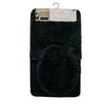 thumbnail image 3 of Mary 3 Piece Bathroom Rug Set, Luxury Soft Plush Shaggy Thick Fluffy Microfiber Bath Mat, Countour Rug, Toilet Seat Lid Cover, Non-slip Rubber Back, Floor Mats Water Absorbent, Black, 3 of 5