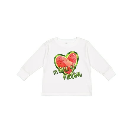 

Inktastic I m One in a Melon- Watermelon Heart Gift Toddler Boy or Toddler Girl Long Sleeve T-Shirt