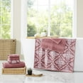 thumbnail image 2 of Modern Threads 6-Piece Cotton Jacquard Towel Set, Amaris, Rosewood, 2 of 5