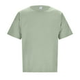 thumbnail image 3 of Men's Solid Color Linen T-shirt Casual Crew Neck Short Sleeve Blouse Lightweight Basic Sports Tops, 3 of 7