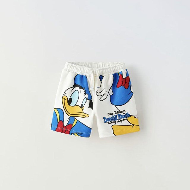 Pantalones cortos con estampado de dibujos animados para niños de 1 a 7 años, ropa de exterior para bebé, pantalones cortos de Pato Donald, ropa deportiva informal, nueva moda
