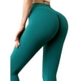 thumbnail image 5 of TWZH Women Plain Tummy Control High Waisted Shirring Butt Stretchy Leggings, 5 of 5
