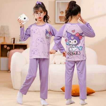 

Y2k Kawaii My Melody autumn Pajamas Anime Cinnamoroll Girl Sleepwear Long Sleeve set Sanrio Kids Homewear girl children clothing