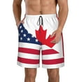 thumbnail image 1 of Balery USA Canada Flag Traje de Baño Estilo Hawaiano para Hombre, Shorts de Secado Rápido con Bolsillos-Medium, 1 of 6