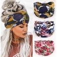 thumbnail image 1 of Aceorna Boho Bandeau Diademas con Nudo Ancho Banda para el Cabello Turbante elástico Envolturas para la Cabeza Accesorios para el Cabello de Moda para Mujeres 3 Piezas (Vintage), 1 of 5