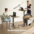 thumbnail image 3 of Bureau Debout à Hauteur Réglable - Table Mobile pour Ordinateur Portable Brun Rustique avec Roulettes - 25,6 Pouces x 18,9 Pouces - Idéal pour le Bureau à Domicile et les Espaces de Travail Flexibles, 3 of 7