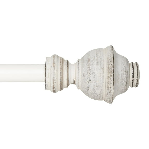 Deco Window Adjustable Curtain Rod for Windows 44 to 120 Inch (Pack of 1) Extendable Curtain Rod with Cambria Finial (Ivory)