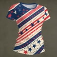thumbnail image 2 of longantii Patriotic Shirts for Women Patriotic July 4th Short Sleeves Tshirts Fashion Crew-Neck Tunic Tops 2026 Summer Blouses Color-Blocking Outfits Red XL, 2 of 7